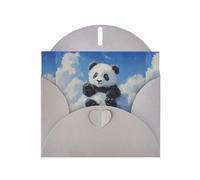 BROLEO Gray Greeting Card Red panda on the cloud Prints Perfect for Valentine's Day, Wedding Anniversary & Party Invitations