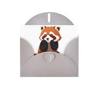 BROLEO Gray Greeting Card Red panda wiping tears Prints Perfect for Valentine's Day, Wedding Anniversary & Party Invitations
