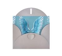 BROLEO Gray Greeting Card Sky blue wings Prints Perfect for Valentine's Day, Wedding Anniversary & Party Invitations