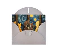BROLEO Gray Greeting Card Three Guitars Picture for Christmas, Children's Birthday, Valentine's Day, and Party Invitation
