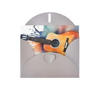 BROLEO Gray Greeting Card Watercolor Acoustic Guitar Picture for Christmas, Children's Birthday, Valentine's Day, and Party Invitation
