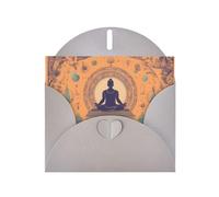 BROLEO Gray Greeting Card Yoga Meditation Prints Perfect for Valentine's Day, Wedding Anniversary & Party Invitations