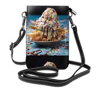 BROLEO Ice Cream Fries Printing Small Leather Women'S Crossbody Flip Phone Bag, Waterproof And Durable