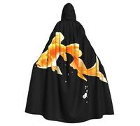 BROLEO Jumping goldfish Prints Halloween Adult Hooded Cloak for Costume Parties and Theme Events