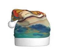 BROLEO Kangaroos swimming in the lake Printed Christmas Hat for Adult Halloween party usage