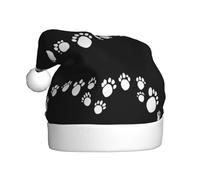 BROLEO Kitten footprints heart Printed Christmas Hat for Adult quality accessory soft, lightweight, and fluffy