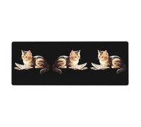 BROLEO Kitten Reading Newspaper Carefully Printing Extra Large Mouse Pad Strong Adhesion, Durable, Precise Locking Edge 12x31.5in