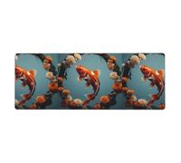 BROLEO Koi In A Wreath Printing Extra Large Mouse Pad, Computer Office Anti Slip Gaming Keyboard Thickened Version 12x31.5in
