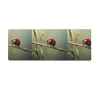 BROLEO Ladybug On A Stick Printing Extra Large Mouse Pad, Computer Office Anti Slip Gaming Keyboard Thickened Version 12x31.5in