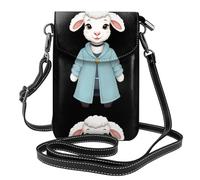 BROLEO Lamb In Clothes Printing Small Leather Women'S Crossbody Flip Phone Bag, Waterproof And Durable