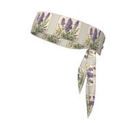 BROLEO Lavender stamp printing Sports headscarf, sweat absorbing and breathable, motion headband, double-sided kerchief
