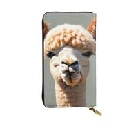 BROLEO Leather Wallet - Stylish and Durable Wallet for Women with Multiple Compartments and Zipper Design Alpaca avatar Picture, Black, One Size
