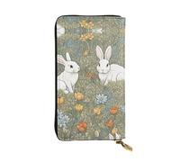 BROLEO Leather Wallet - Stylish and Durable Wallet for Women with Multiple Compartments and Zipper Design Bunny Rabbit Picture, Black, One Size