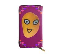 BROLEO Leather Wallet - Stylish and Durable Wallet for Women with Multiple Compartments and Zipper Design Smiley Mango Picture, Black, One Size