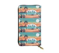 BROLEO Leather Wallet - Stylish and Durable Wallet for Women with Multiple Compartments and Zipper Design You Make Me Happy Camper Trailer Picture, Black, One Size