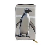 BROLEO Leather Wallet - Stylish and Durable Wallet for Women with Multiple Compartments and Zipper Design Grey penguin Picture, Black, One Size