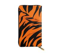 BROLEO Leather Wallet - Stylish and Durable Wallet for Women with Multiple Compartments and Zipper Design tiger stripes orange Picture, Black, One Size
