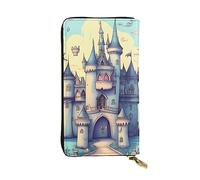 BROLEO Leather Wallet - Stylish and Durable Wallet for Women with Multiple Compartments and Zipper Design Fairytale Castle Picture, Black, One Size