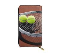 BROLEO Leather Wallet - Stylish and Durable Wallet for Women with Multiple Compartments and Zipper Design tennis racket Picture, Black, One Size