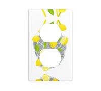 BROLEO Lemons Falling from The net Bag Printing Double Socket Wall Panel Decorative for Residential and Commercial Areas 4.5x2.76in