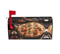 Broleo Letterbox Cover Waterproof Sun Protection Accommodates Standard Size Or Large Size Mailboxes Tantalizing Tomato Pizza Pattern 25.5x21 in