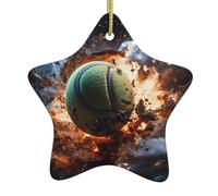 BROLEO Lightning Fever Tennis Prints Holiday indoor Christmas decoration pentagram ceramic durable party gift