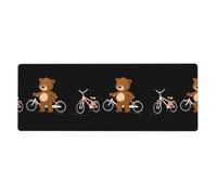BROLEO Little Brown Bear Next To The Bicycle Printing Extra Large Mouse Pad, Computer Office Anti Slip Gaming Keyboard Thickened Version 12x31.5in
