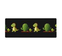 BROLEO Little Dinosaur Next To The Cactus Printing Extra Large Mouse Pad, Computer Office Anti Slip Gaming Keyboard Thickened Version 12x31.5in