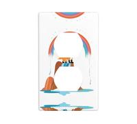 BROLEO Little Fox at Rainbow Falls Printing Double Socket Wall Panel Decorative for Residential and Commercial Areas 4.5x2.76in