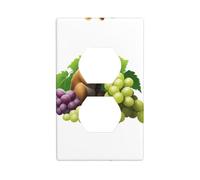 BROLEO Little Fox Eating Grapes Printing Double Socket Wall Panel Decorative for Residential and Commercial Areas 4.5x2.76in