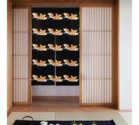 BROLEO Little fox flying in the starry sky Prints Curtain two Pieces Spliced 34x56in Fabric curtains, room dividers Fabric, Smooth & Not Easily Wrinkled