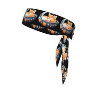 BROLEO Little fox sleeping on the spaceship Prints Sports headscarf, sweat absorbing and breathable, motion headband, double-sided kerchief