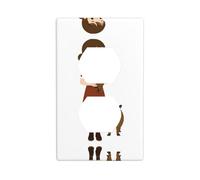 BROLEO Little Girl Holding a Capybara Printing Double Socket Wall Panel Decorative for Residential and Commercial Areas 4.5x2.76in