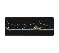 BROLEO Little Girl Watching Seagulls On The Reef Printing Extra Large Mouse Pad Strong Adhesion, Durable, Precise Locking Edge 12x31.5in