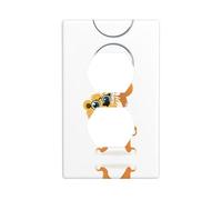 BROLEO Little Lion Studying a Magnifying Glass Printing Double Socket Wall Panel Decorative for Residential and Commercial Areas 4.5x2.76in