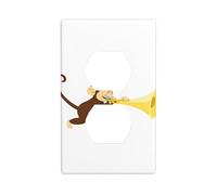 BROLEO Little Monkey Blowing Trumpet Printing Double Socket Wall Panel Decorative for Residential and Commercial Areas 4.5x2.76in