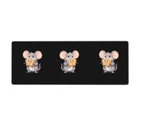 BROLEO Little Mouse Eating Star Cookies Printing Extra Large Mouse Pad Strong Adhesion, Durable, Precise Locking Edge 12x31.5in