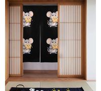 BROLEO Little mouse eating star cookies Prints Curtain two Pieces Spliced 34x56in Fabric curtains, room dividers Fabric, Smooth & Not Easily Wrinkled