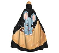 BROLEO Little mouse in the sandpit Prints Halloween Adult Hooded Cloak for Costume Parties and Theme Events
