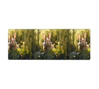 BROLEO Little Rabbit In The Grass Printing Extra Large Mouse Pad, Computer Office Anti Slip Gaming Keyboard Thickened Version 12x31.5in