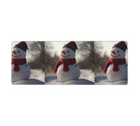 BROLEO Little Snowman In The Forest Printing Extra Large Mouse Pad, Computer Office Anti Slip Gaming Keyboard Thickened Version 12x31.5in