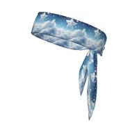BROLEO Little stars in the white clouds printing Sports headscarf, sweat absorbing and breathable, motion headband, double-sided kerchief