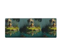 BROLEO Little Tiger In The Pavilion Printing Extra Large Mouse Pad, Computer Office Anti Slip Gaming Keyboard Thickened Version 12x31.5in