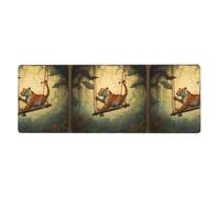 BROLEO Little Tiger on The Swing Printing Extra Large Mouse pad, Computer Office Anti Slip Gaming Keyboard Thickened Version 12x31.5in