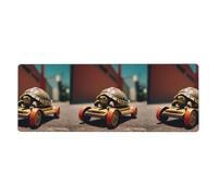BROLEO Little Turtle On A Toy Car Printing Extra Large Mouse Pad, Computer Office Anti Slip Gaming Keyboard Thickened Version 12x31.5in