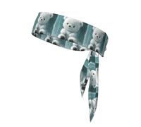 BROLEO Little white bear in the rain printing Sports headscarf, sweat absorbing and breathable, motion headband, double-sided kerchief