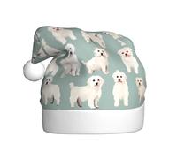 BROLEO Little White Dogs Pattern Printed Christmas Hat for Adult Halloween party usage