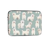 BROLEO Little White Dogs Pattern Prints Portable Shockproof Laptop Sleeve Case 13 inch for Men and Women's Business Travel, School, and Office Daily Use