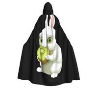 BROLEO Little White Rabbit Eating Kiwi Fruit Printing Halloween Adult Hooded Cape Men'S And Women'S Clothing Mantle Role-Playing