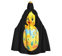 BROLEO Little Yellow Duck On The Easter Egg Printing Halloween Adult Hooded Cape Men'S And Women'S Clothing Mantle Role-Playing